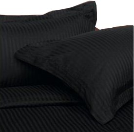 100% COTTON SATEEN King 3pc. DUVET SET Black 